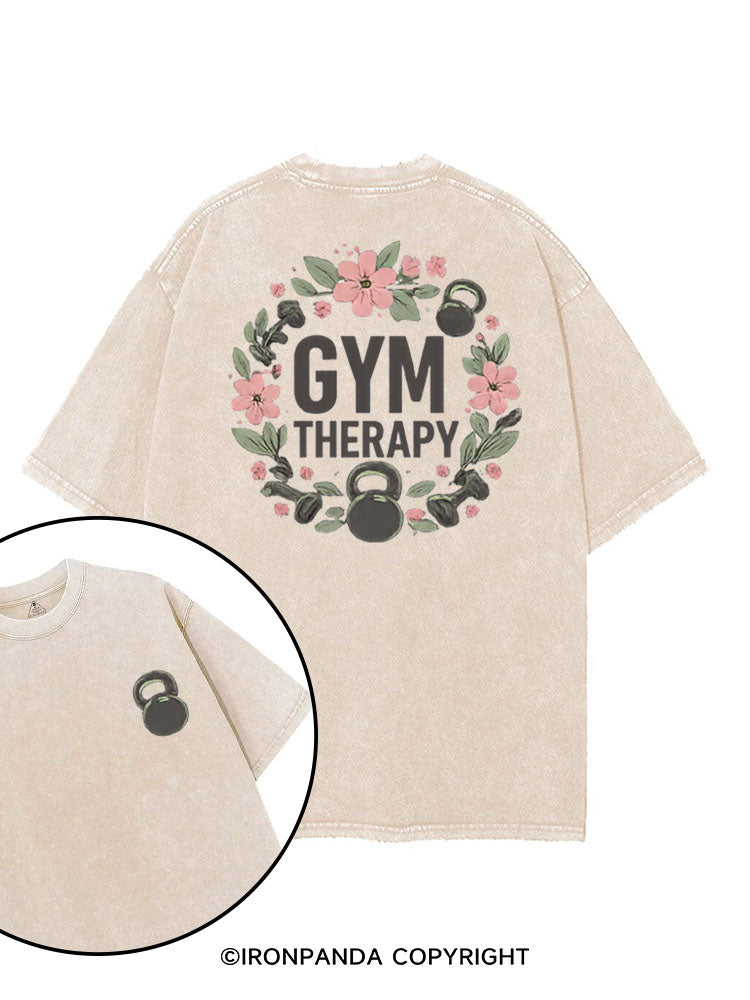 GYM THERAPY printed Gym Shirt