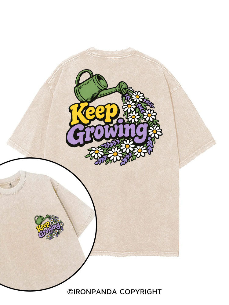 KEEP GROWING printed Gym Shirt