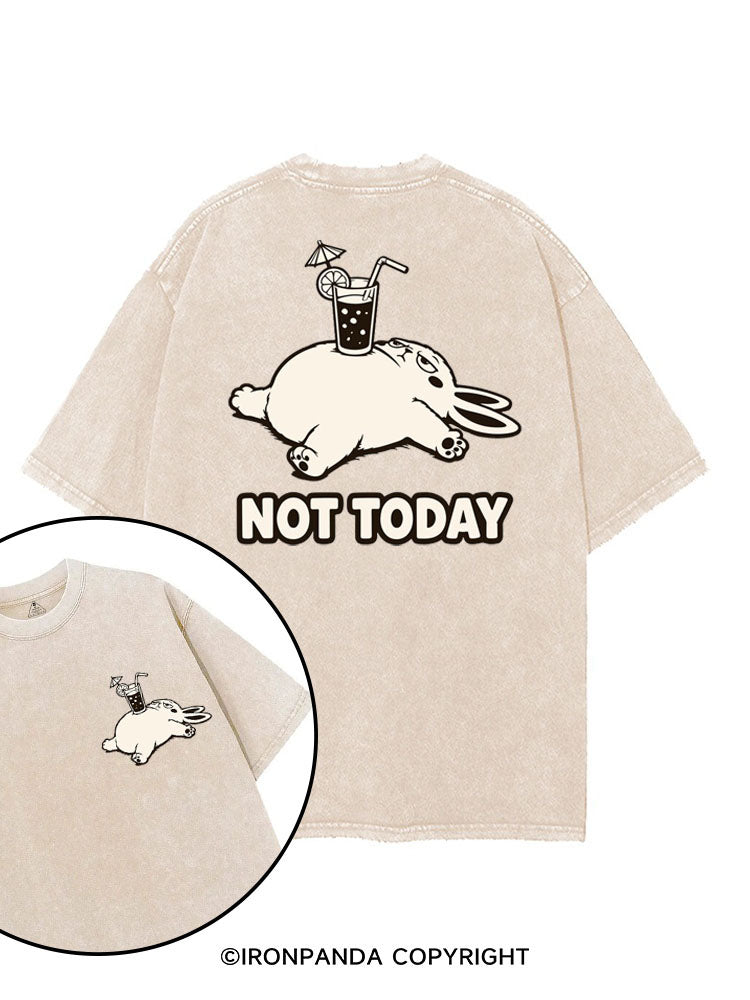 NOT TODAY BUNNY printed Gym Shirt