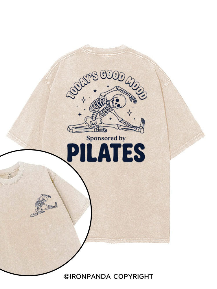 TODAY'S GOOD MOOD SPONSORED BY PILATES printed Gym Shirt