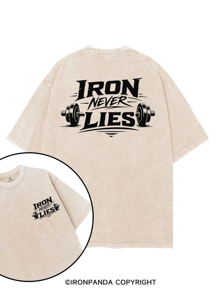 IRON NEVER LIES printed Gym Shirt