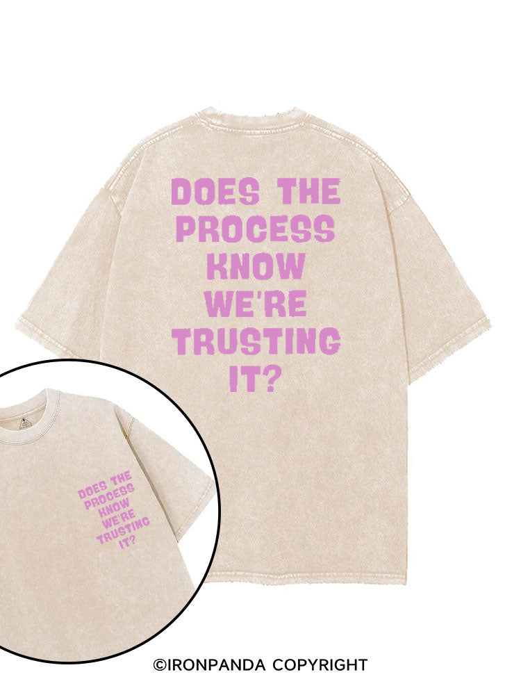 DOES THE PROCESS KNOW WE'RE TRUSTING IT? printed Gym Shirt