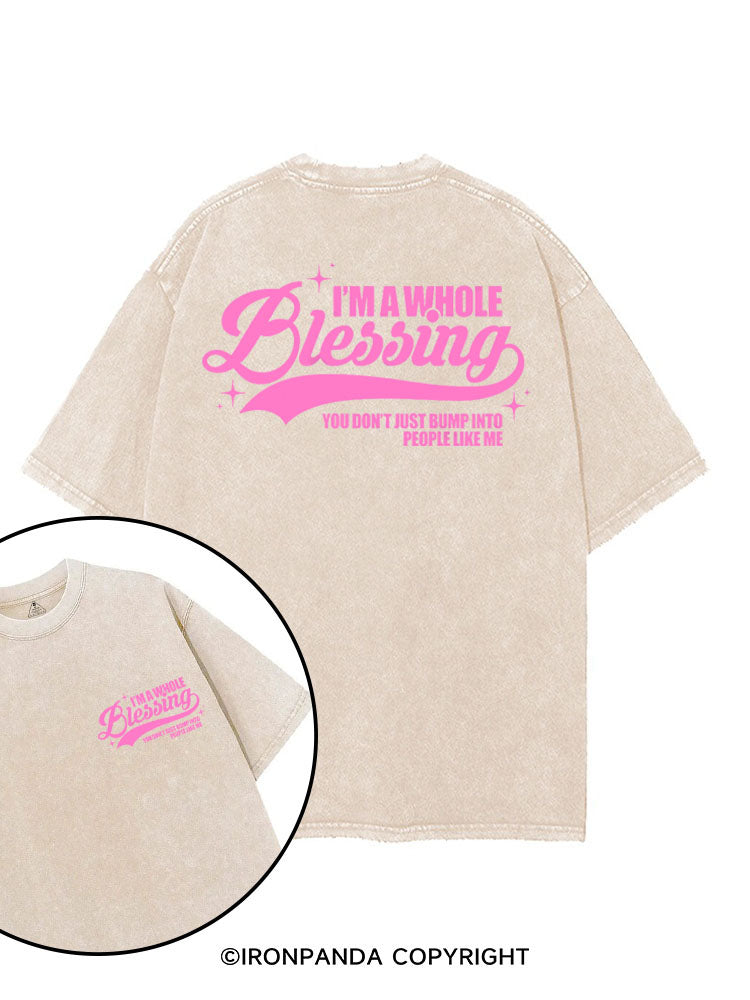 I'M A WHOLE BLESSING printed Gym Shirt