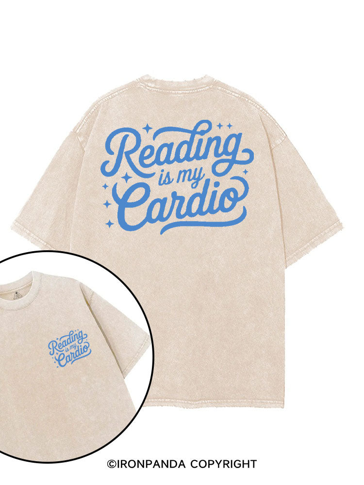 READING IS MY CARDIO printed Gym Shirt