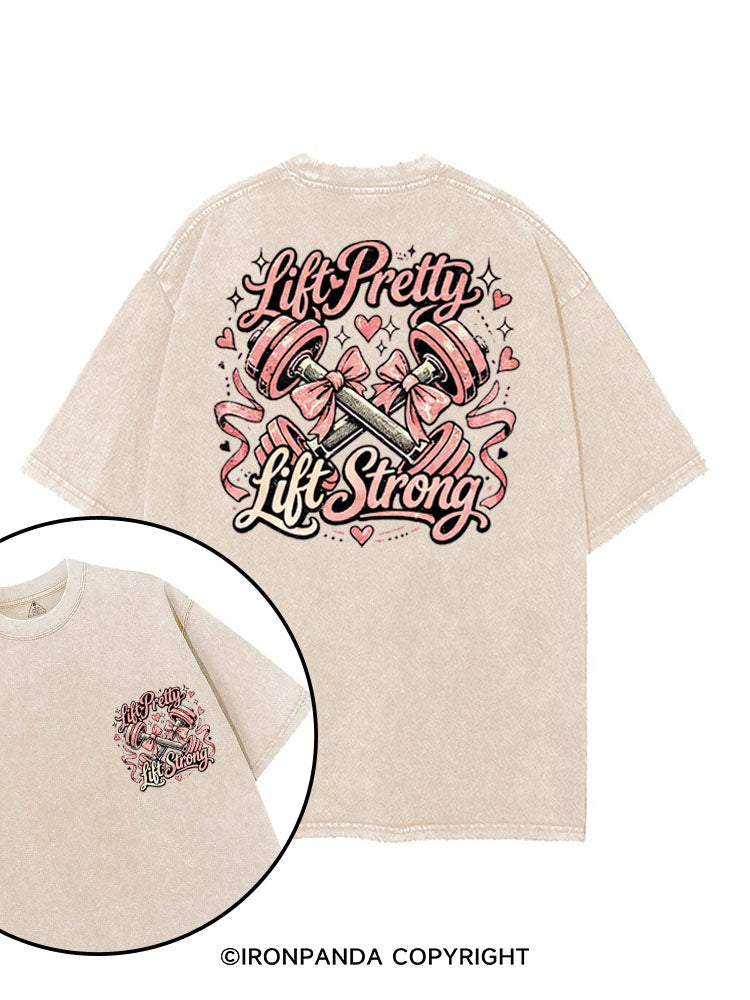 LIFT PRETTY LIFT STRONG printed Gym Shirt