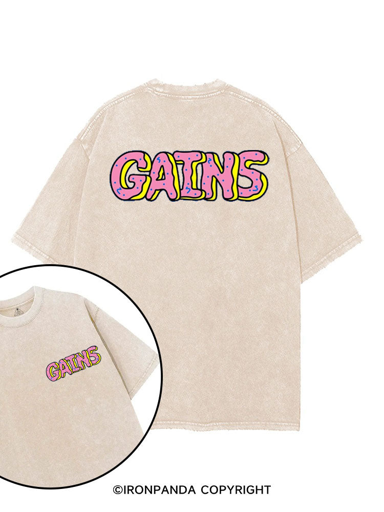 GAINS DONUT printed Gym Shirt