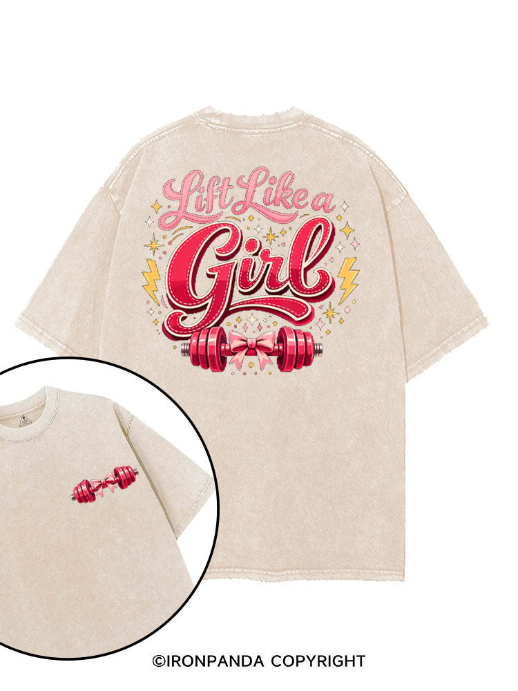 LIFT LIKE A GIRL printed Gym Shirt