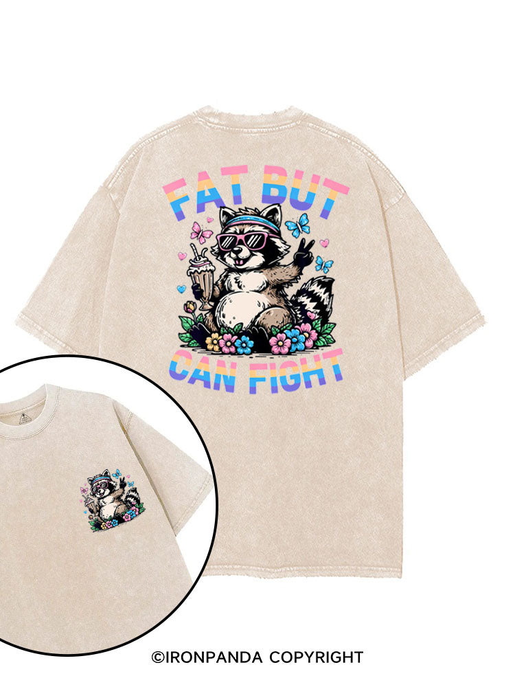 FAT BUT CAN FIGHT printed Gym Shirt