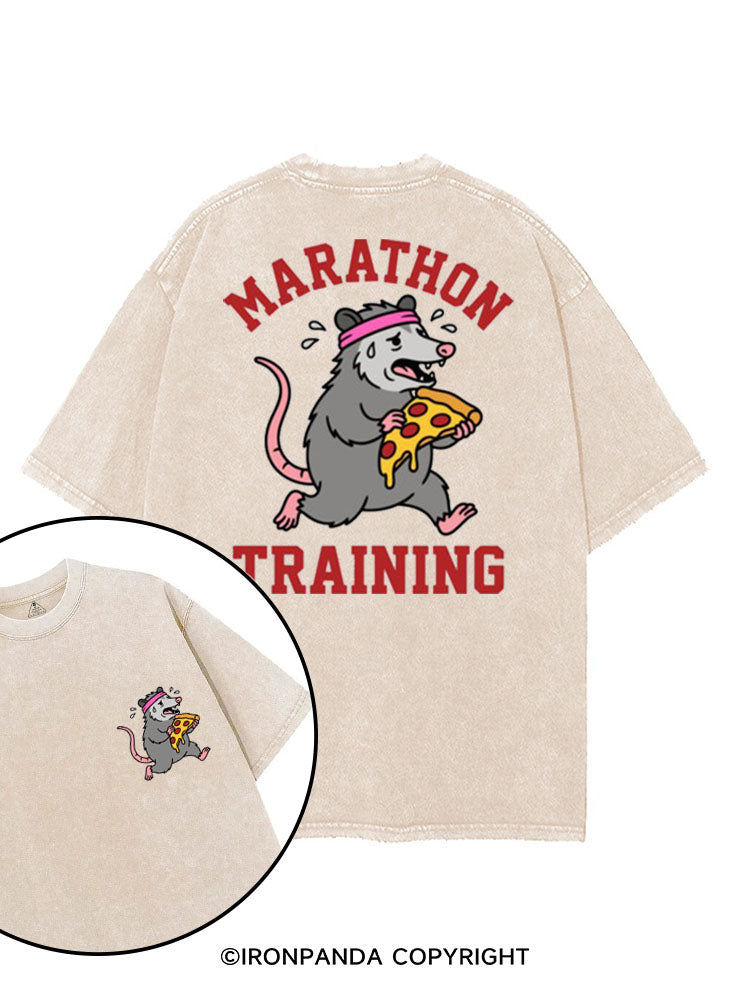 MARATHON TRAINING printed Gym Shirt