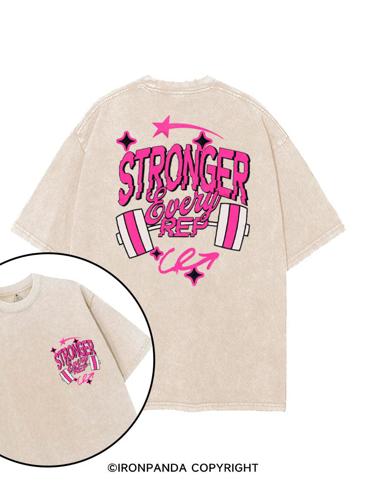 STRONGER EVERY REP printed Gym Shirt