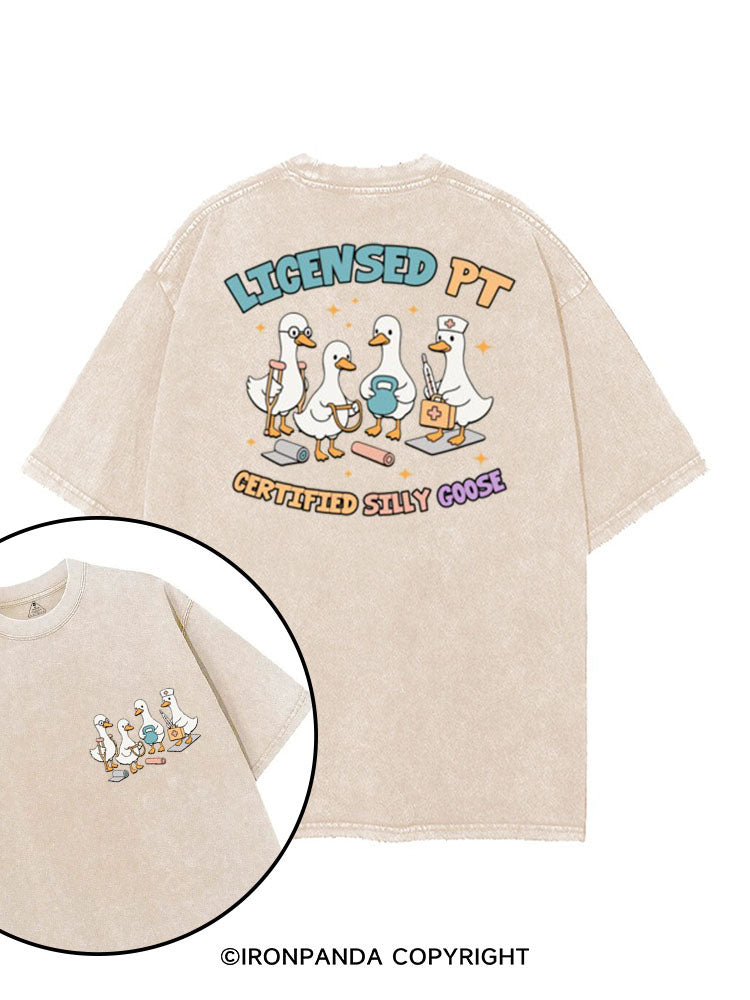 LICENSED PT CERTIFIED SILLY GOOSE printed Gym Shirt
