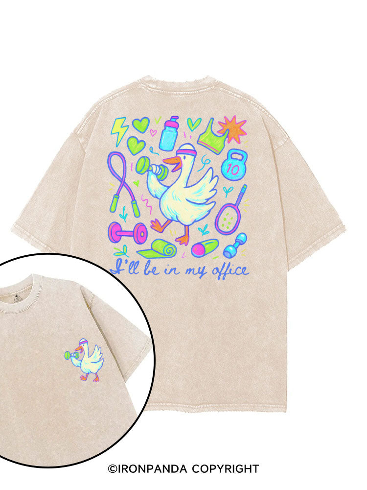 I'LL BE IN MY OFFICE printed Gym Shirt