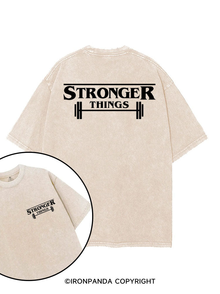 STRONGER THINGS printed Gym Shirt