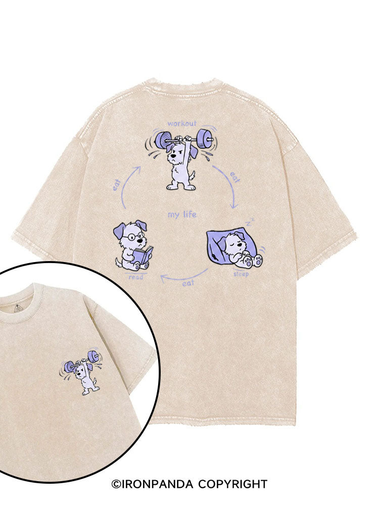 MY LIFE printed Gym Shirt