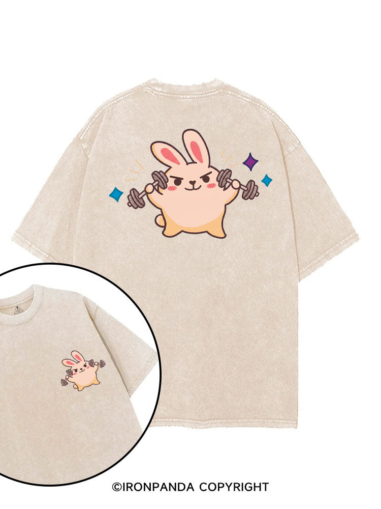 DON’T MESS WITH THE BUNNY printed Gym Shirt