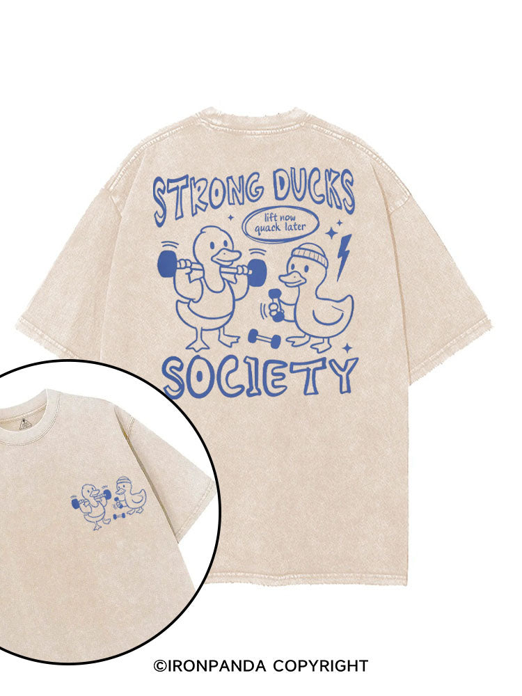 STRONG DUCKS SOCIETY printed Gym Shirt