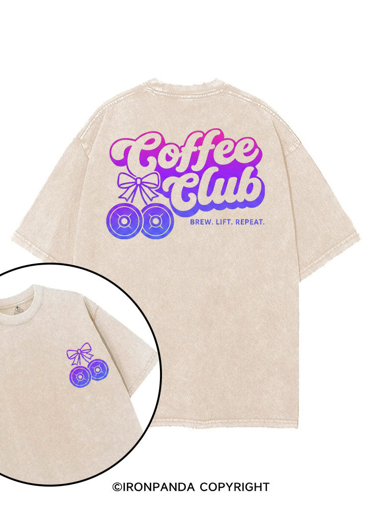 COFFEE CLUB BREW LIFT REPEAT printed Gym Shirt