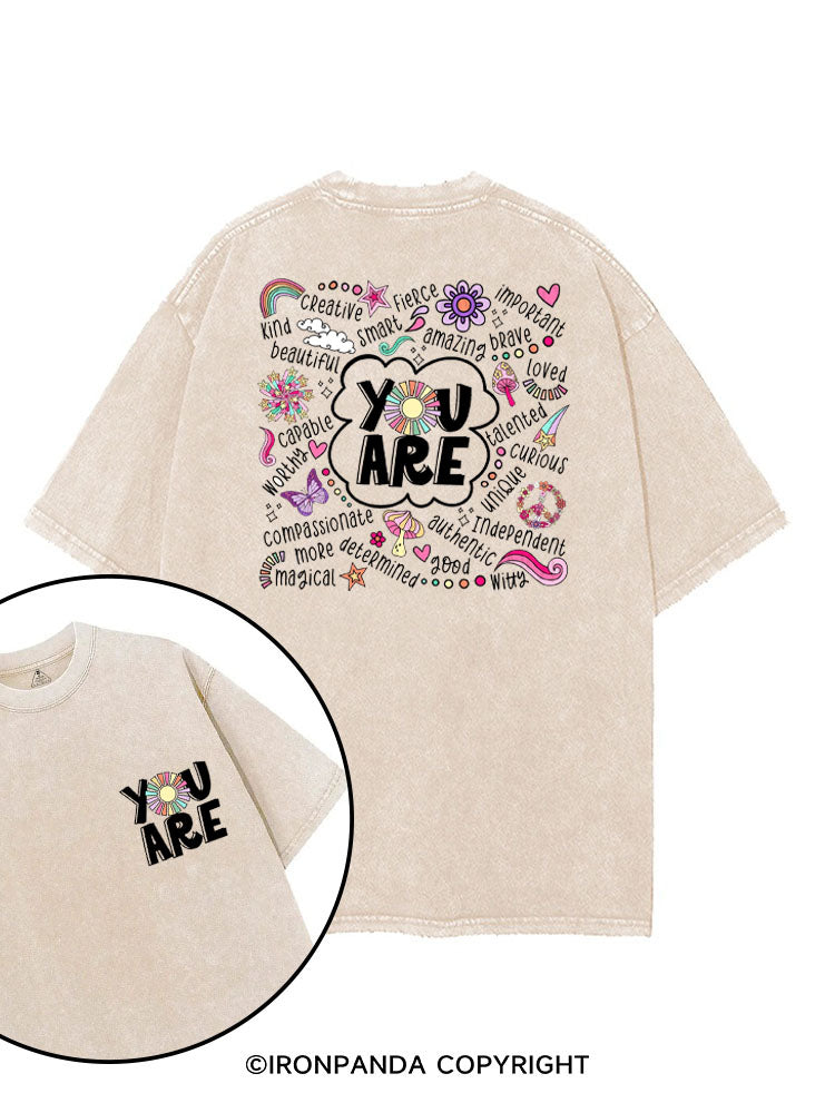YOU ARE UNIQUE printed Gym Shirt