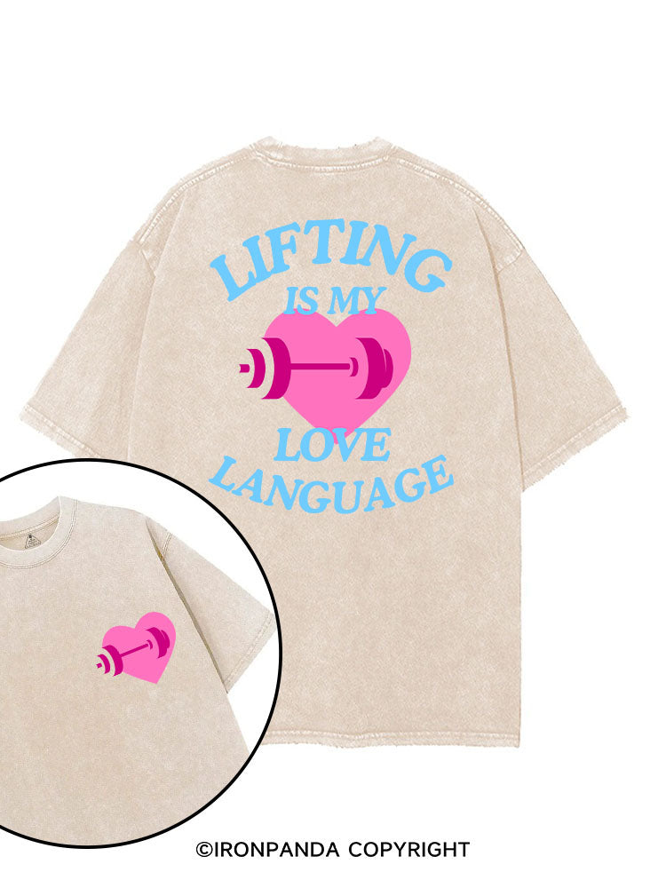 LIFTING IS MY LOVE LANGUAGE WORKOUT printed Gym Shirt