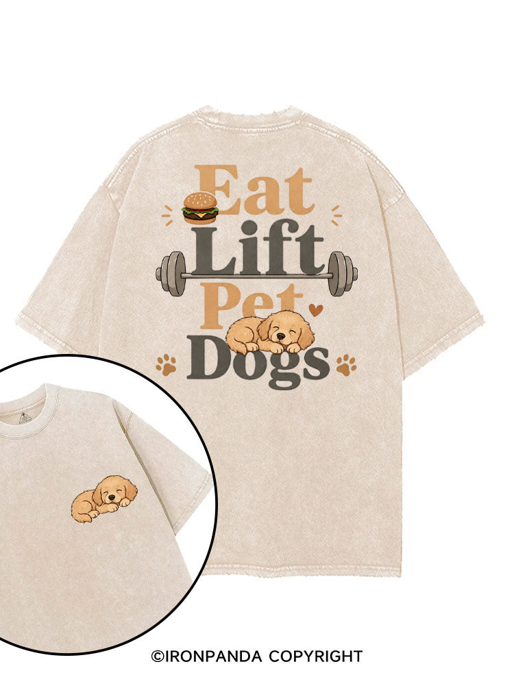 EAT LIFT PET DOGS WORKOUT printed Gym Shirt