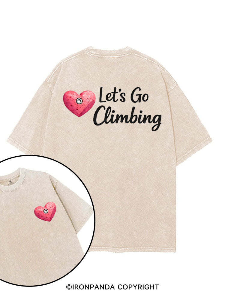 LET'S GO CLIMBING printed Gym Shirt