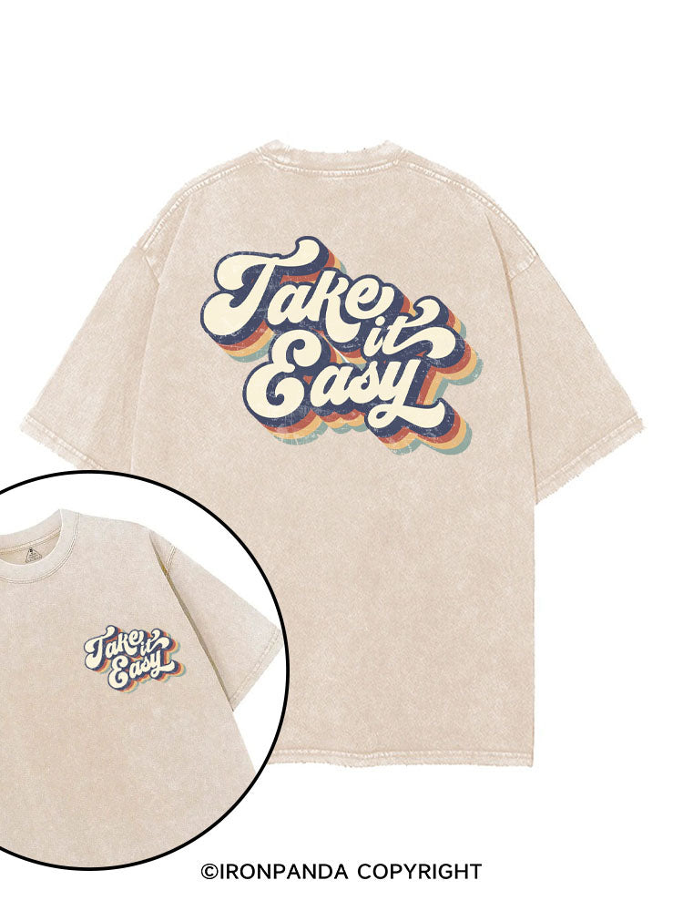 TAKE IT EASY printed Gym Shirt