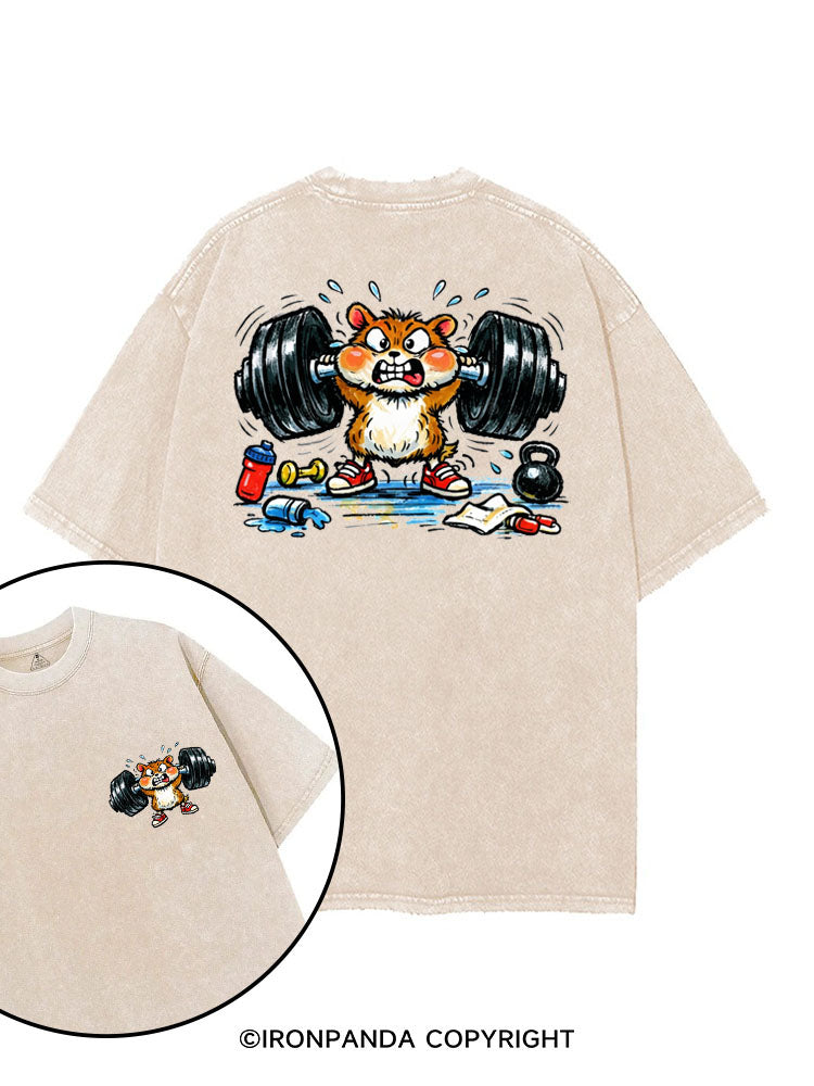 BARBELL BUN printed Gym Shirt