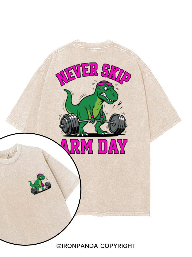NEVER SKIP ARM DAY printed Gym Shirt