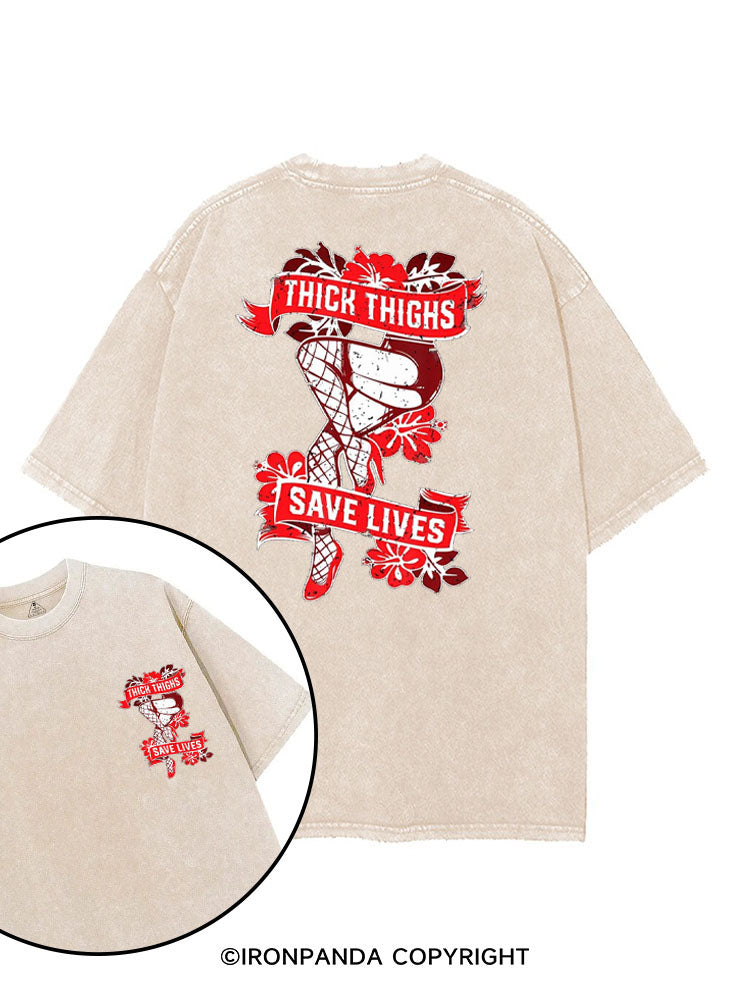 THICK THIGHS SAVE LIVES GYM printed Gym Shirt