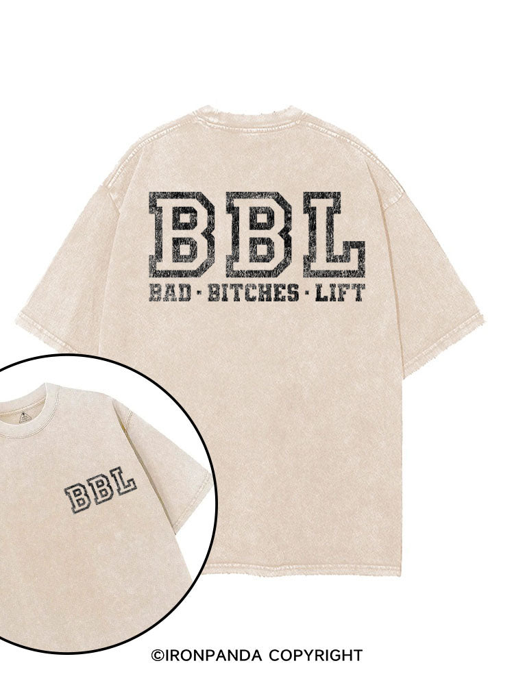 BBL BAD BITCHES LIFT printed Gym Shirt