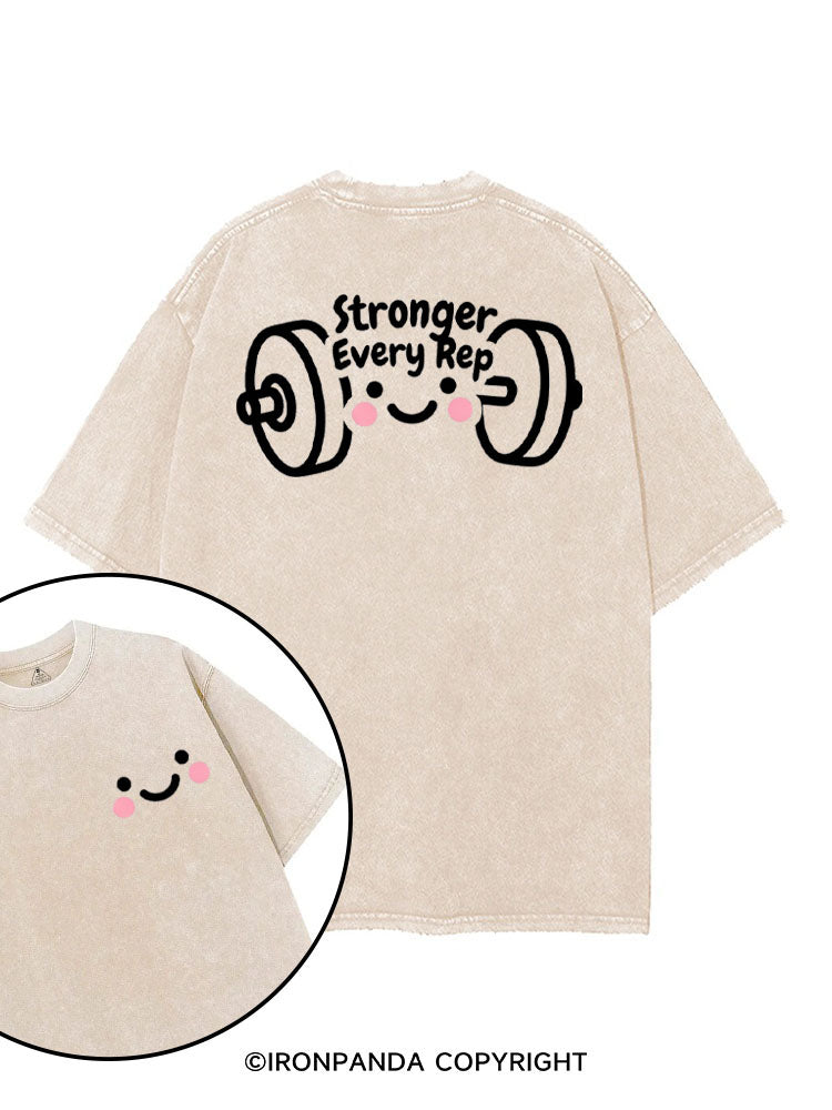 STRONGER EVERY REP printed Gym Shirt