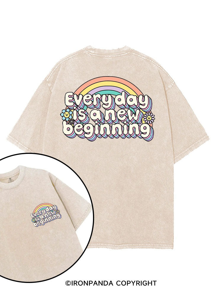 EVERY DAY IS A NEW BEGINNING printed Gym Shirt