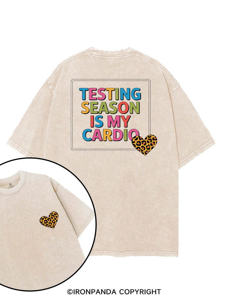 TESTING SEASON IS MY CARDIO printed Gym Shirt