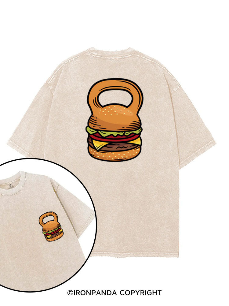 BURGER KETTLEBELL printed Gym Shirt