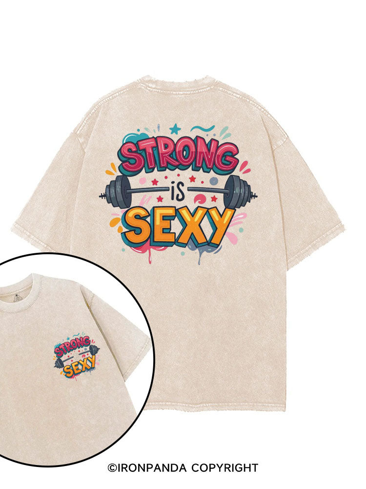 STRONG IS SEXY printed Gym Shirt