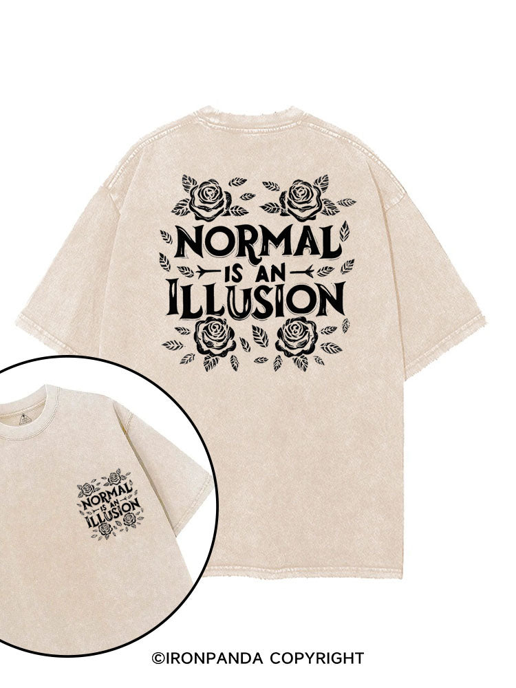 NORMAL IS AN ILLUSION printed Gym Shirt