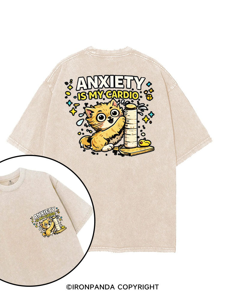 ANXIETY IS MY CARDIO printed Gym Shirt