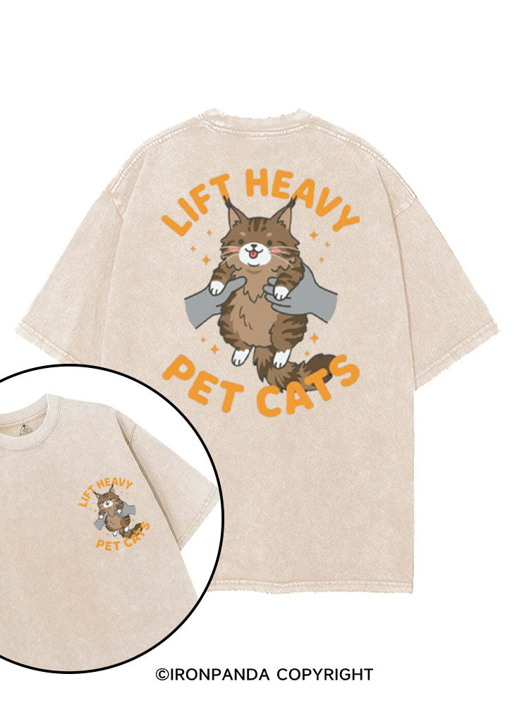 LIFT HEAVY PET CATS printed Gym Shirt