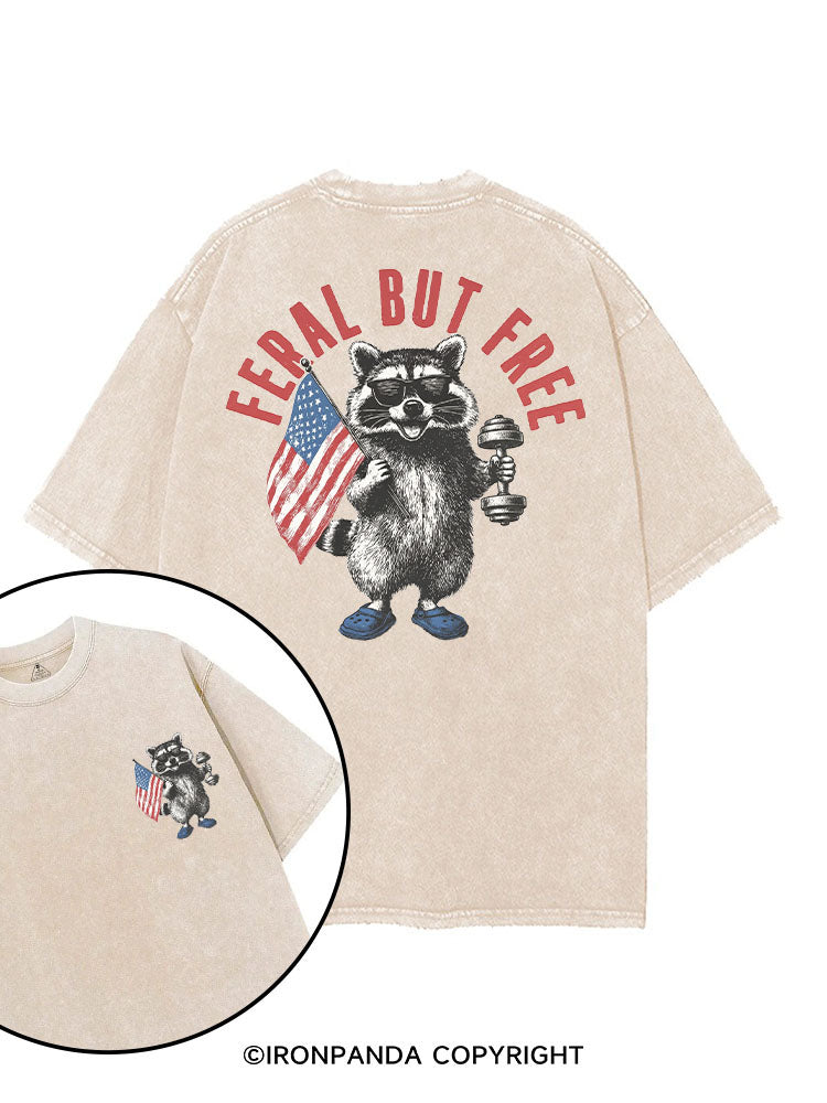 FERAL BUT FREE printed Gym Shirt