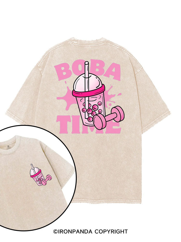 BOBA TIME printed Gym Shirt