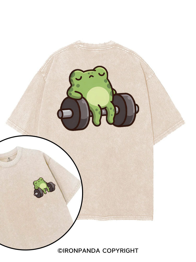LAZY RIBBIT LIFTER printed Gym Shirt