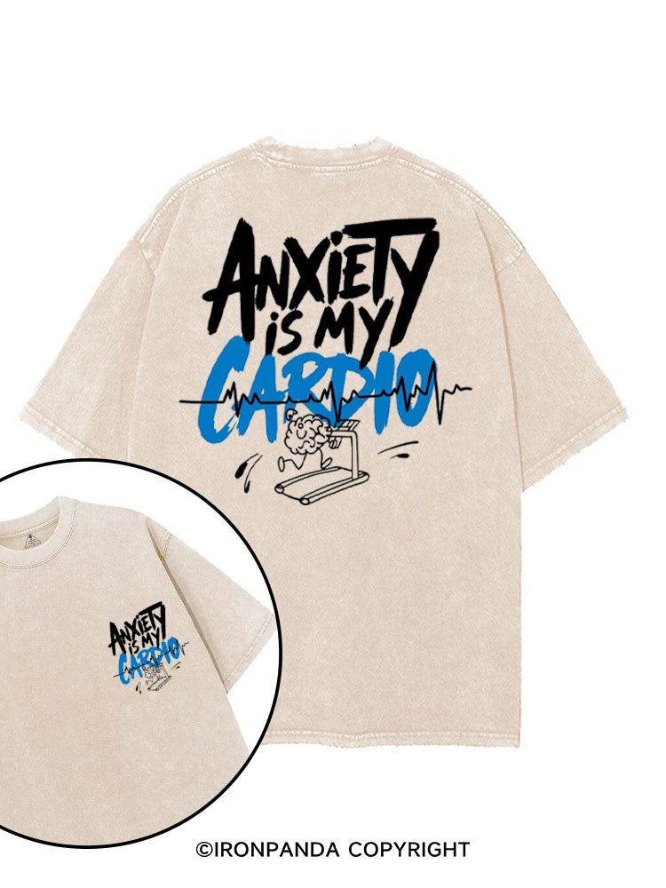 ANXIETY IS MY CARDIO printed Gym Shirt