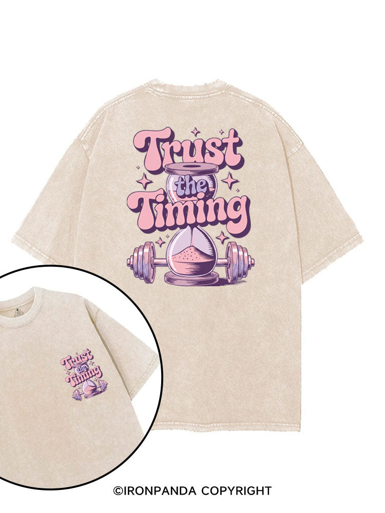 TRUST THE TIMING printed Gym Shirt