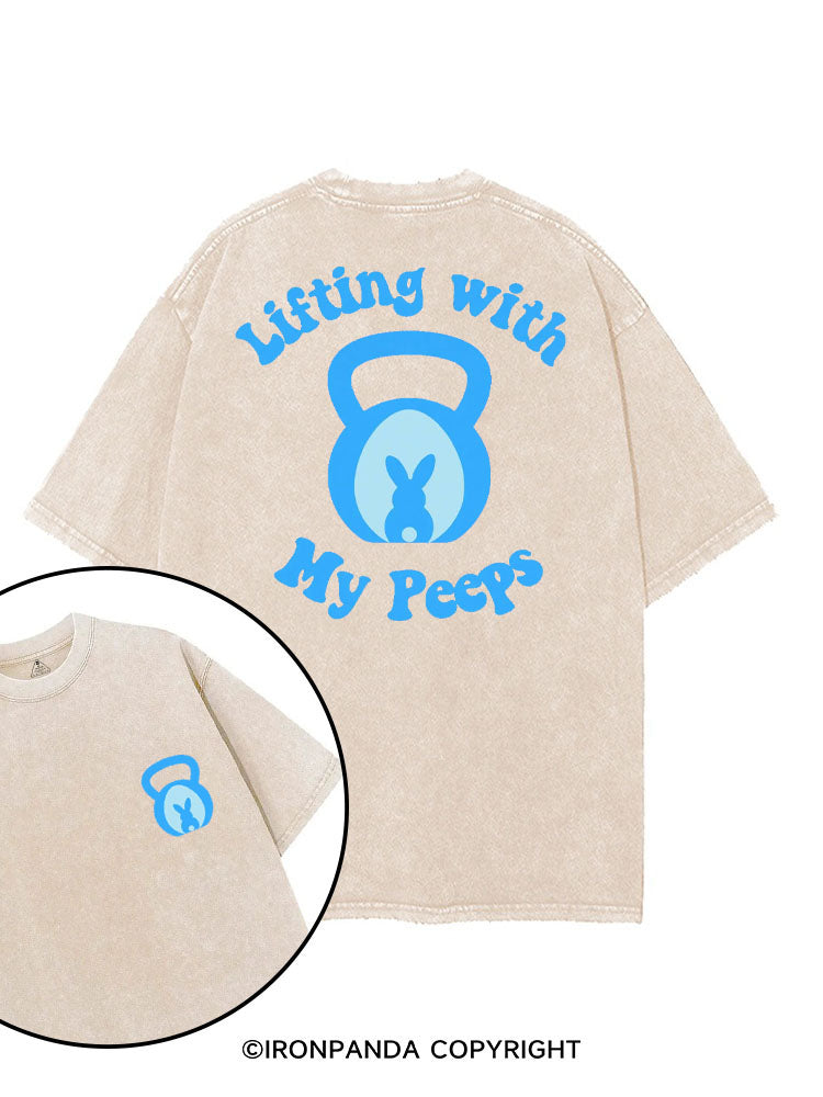 LIFTING WITH MY PEEPS printed Gym Shirt