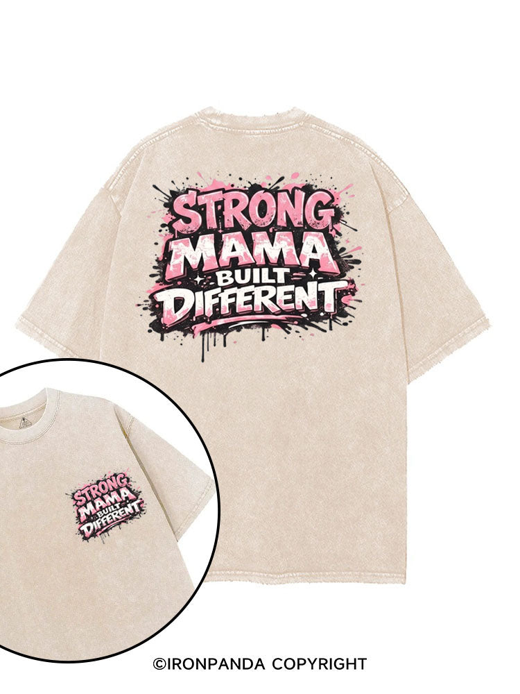 STRONG MAMA BUILT DIFFERENT printed Gym Shirt