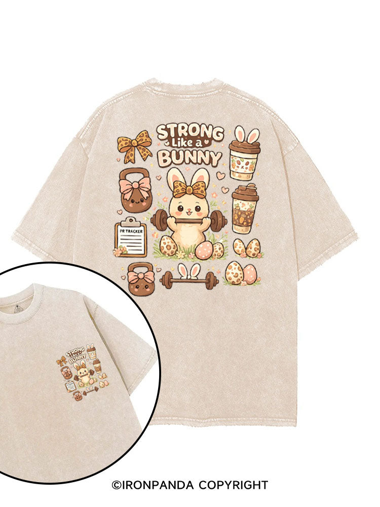 STRONG LIKE A BUNNY printed Gym Shirt