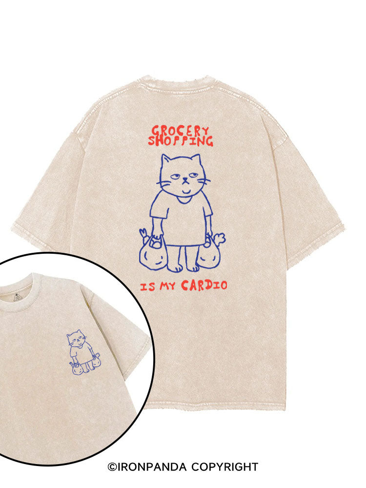 GROCERY SHOPPING IS MY CARDIO printed Gym Shirt
