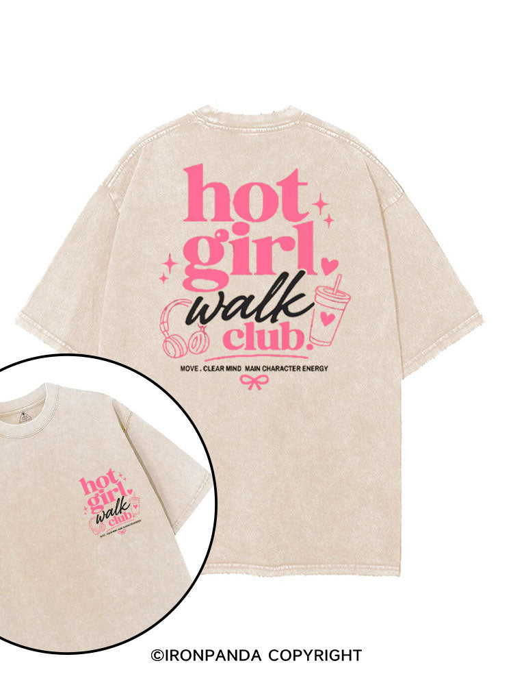 HOT GIRL WALK CLUB printed Gym Shirt