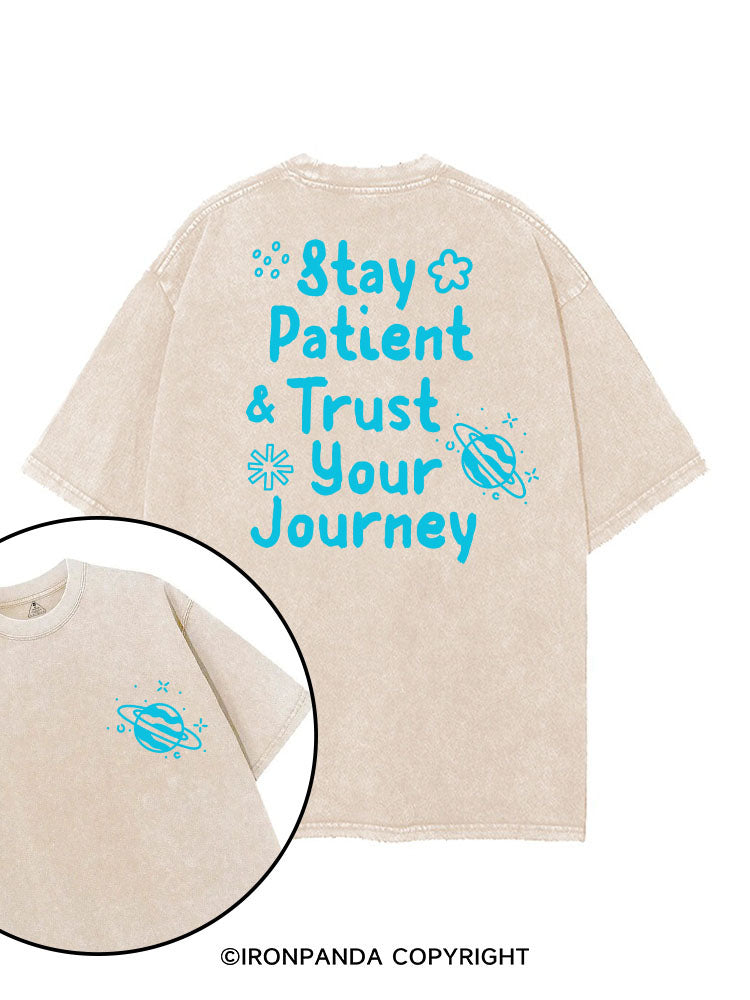 STAY PATIENT & TRUST YOUR JOURNEY printed Gym Shirt