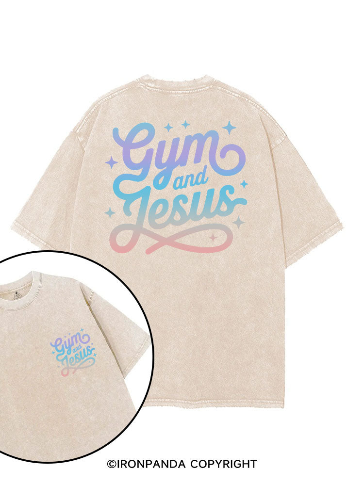 GYM AND JESUS printed Gym Shirt